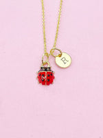 Gold Red Ladybug Insect Charm Necklace Best Seller Christmas Gifts, N4555