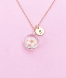 Real Dried Press Flower Necklace, Japanese Girlfriend Gift, N3162A