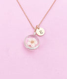 Real Dried Press Flower Necklace, Japanese Girlfriend Gift, N3162A