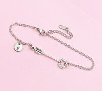 Arrow Bracelet, Guardian Angel Wing Bracelet,, Arrow Wing Heart Charm, Personalized Gift, N1273