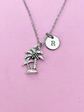 Silver Coconut Palm Tree Charm Necklace, N5689