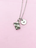 Silver Sushi Plate Charm Necklace, N478C