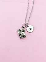 Silver Sushi Plate Charm Necklace, N478C