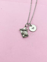 Silver Sushi Plate Charm Necklace, N478C