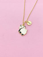 Gold Cute Giant Panda Charm Necklace, Panda Nanny Zookeeper Gifts, N5505