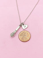 Silver Microphone Charm Necklace, Mic Charm, Speaker Gift, N2625A