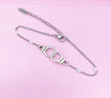 Silver Handcuff Charm Bracelet, Handcuff Freedom Jewelry, N1483A