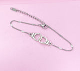 Silver Handcuff Charm Bracelet, Handcuff Freedom Jewelry, N1483A