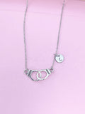 Silver Handcuff Charm Necklace, N1483BD