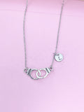 Silver Handcuff Charm Necklace, N1483BD