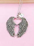Silver Guardian Angel Wing Necklace, N939