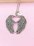 Silver Guardian Angel Wing Necklace, N939