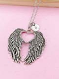 Silver Guardian Angel Wing Necklace, N939