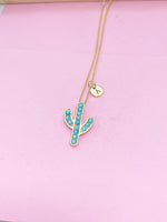 Gold Cactus Charm Necklace, N1733