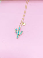 Gold Cactus Charm Necklace, N1733