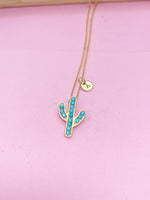 Gold Cactus Charm Necklace, N1733