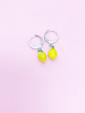 Silver Lemon Lime Yellow Green Earrings, N2973A