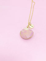 Gold Shell Locket Charm Necklace Mermaid Girl Gifts, Personalized Customized Gifts, N5277A