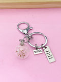 Silver 11:11 Dandelion Wish Keychain, N5690