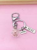 Silver 11:11 Dandelion Wish Keychain, N5690