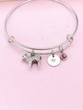 Silver Lamb Charm Bracelet Personalized Customized Monogram Jewelry, N1587D