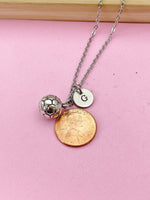 Silver Soccer Ball Charm Necklace, N2156E