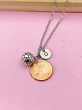 Silver Soccer Ball Charm Necklace, N2156E