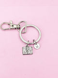 Silver Open Book Charm Keychain, N2566