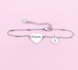 Silver Godsister Gifts, Gold Godsister Bracelet, Heart, Godsister Jewelry, Mother's Day Gift, Godsister Sister Gifts, D455A
