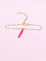 Gold Red Chili Bracelet N1697C