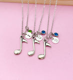 Music Gift, Orchestras Necklace, Musician Gift, Music Teacher Gift, Music Melody Charm, Silver Music Note Charm, Personalized Gift, N35