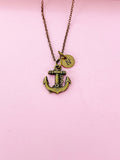 Bronze Anchor Necklace, Nautical Jewelry, N5691