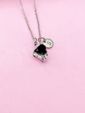 Piano Charm Necklace, Personalized Initial, Music Gift