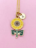 Sunflower Necklace, Gold Necklace, Dainty Necklace, N4504