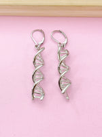 Silver DNA Charm Earrings, Hypoallergenic, Best Seller Christmas Gifts for Sister, N3590A