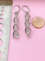 Silver DNA Charm Earrings, Hypoallergenic, Best Seller Christmas Gifts for Sister, N3590A