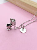 Silver Toilet Seat Charm Necklace, N467A