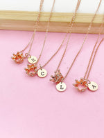 Rose Gold Crown Necklace, Crown Charm, Fantasy Gift, Dainty Necklace, Delicate Jewelry, Minimal Necklace, Personalized Gift, N5597C