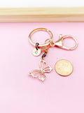 Rose Gold Butterfly Charm Keychain, N131B