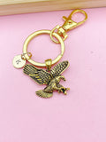 Gold Flying Eagle Charm Keychain, N3669C