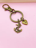 Bronze Anchor Charm Keychain,