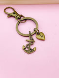 Bronze Anchor Charm Keychain,