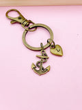 Bronze Anchor Charm Keychain,