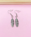 Silver Feather Charm Earrings, N1289