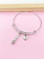 Silver Microphone Charm Bracelet, N2625