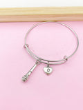 Silver Microphone Charm Bracelet, N2625