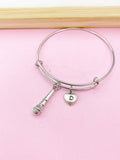Silver Microphone Charm Bracelet, N2625