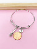 Silver Microphone Charm Bracelet, N2625
