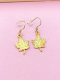 Maple Leaf Earrings, Gold Earrings, N5142