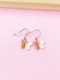 Rose Gold Butterfly Charm Earrings, N2770A